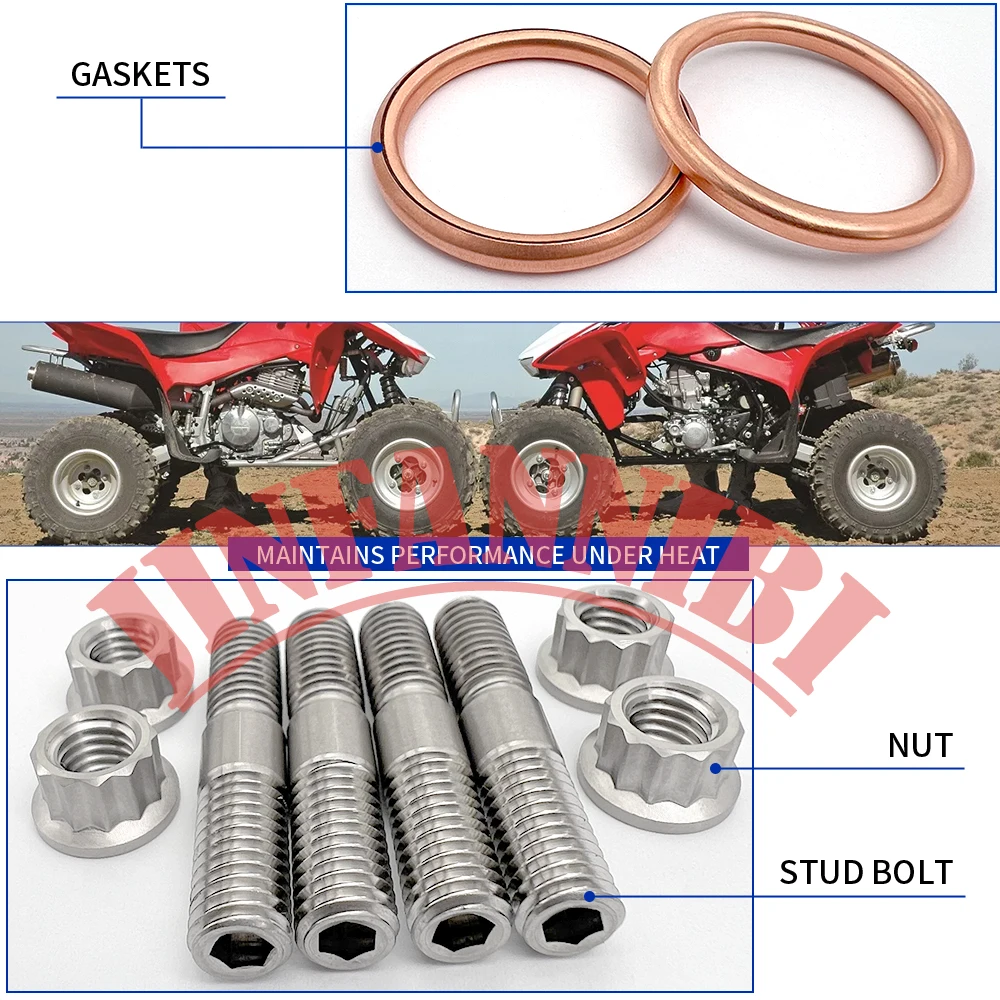 Cylinder Titanium Head Stud Bolt Nut Kit Set For Honda Sportrax 400 TRX400EX