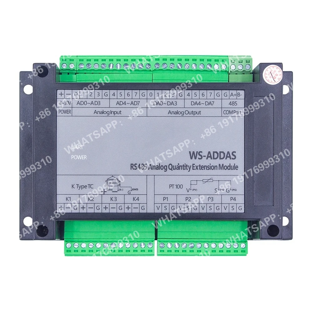 SeekU WS-ADDAS 32 RS485 Modbus-RTU 0-10V Analog in out PT100 resistor K thermocouple Expansion Board
