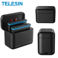 TELESIN para Insta360 X3 X4 cargador de batería estuche de carga portátil caja de almacenamiento de tarjeta TF concentrador de carga TypeC ranuras de cargador duales
