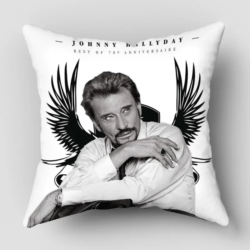 Pillow Cover Customize Johnny Hallyday Pillowcase Modern Home Decorative Pillow Case For Living Room PW