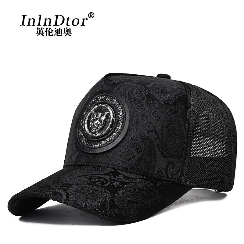 InlnDtor summer thin style leopard head baseball cap fashion tide brand duck cap men\'s wide brim casual outdoor fishing hat