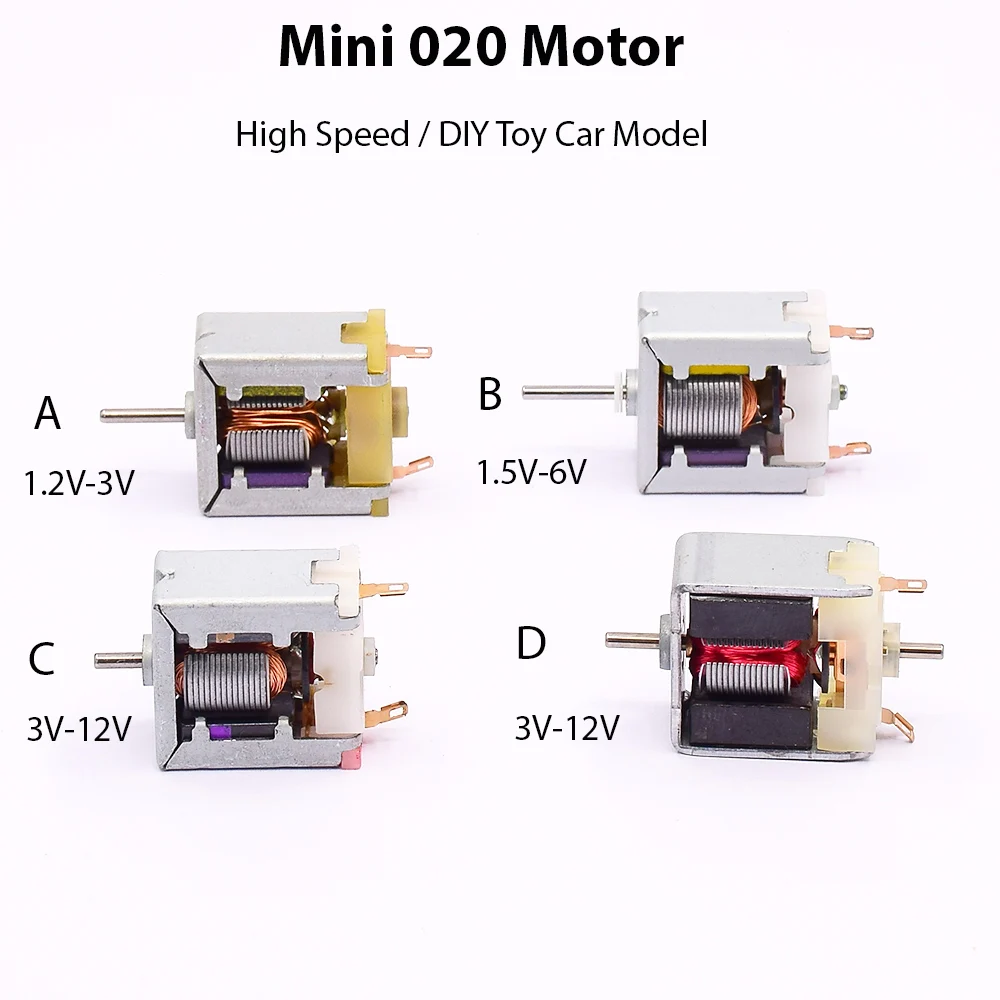 Micro Mini 18mm 020 Motore Quadrato Nudo DC 1.5V 3V 6V 9V 12V Motore Ad Alta Velocità FAI DA TE Hobby Giocattolo RC Modello HO Slot Auto