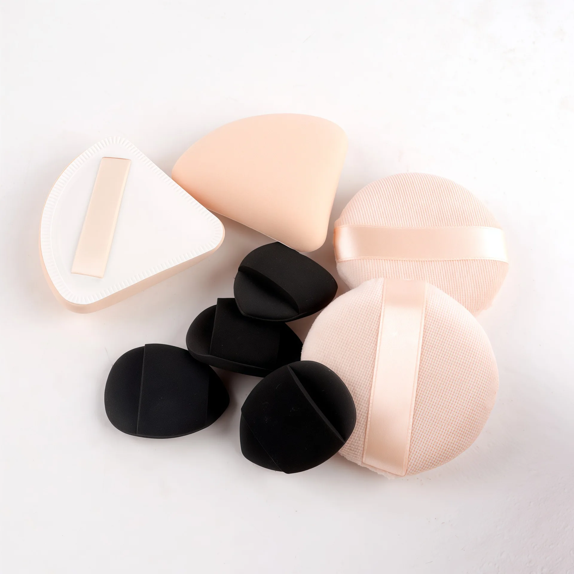 Éponges de maquillage humides/seces à double usage, ensemble d'outils cosmétiques avec pochette cosmétique de voyage, 46 pièces