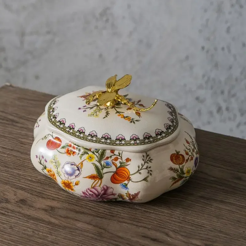 American Retro Ceramic Jewelry Box Storage Jar Luxury Home Creative Ceramic Crafts Decorative Ornaments Home Decor
