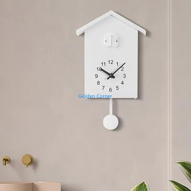 Relojes pared cuco E15D Sounds Pendulum Reloj escritorio Gabinete Relojes Reloj