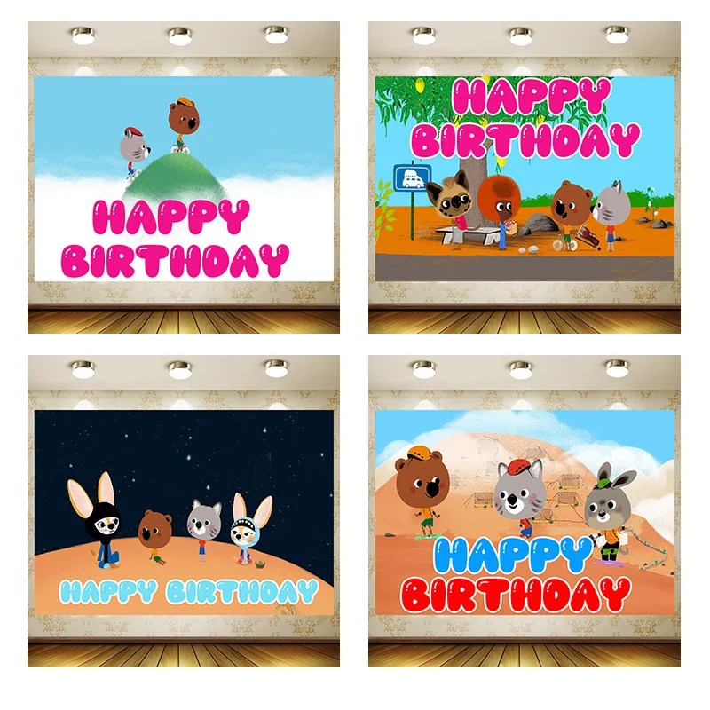 

Mengke small animal Birthday Party Supplies Banner Kid Cartoon Decoration Background Photography backdrop