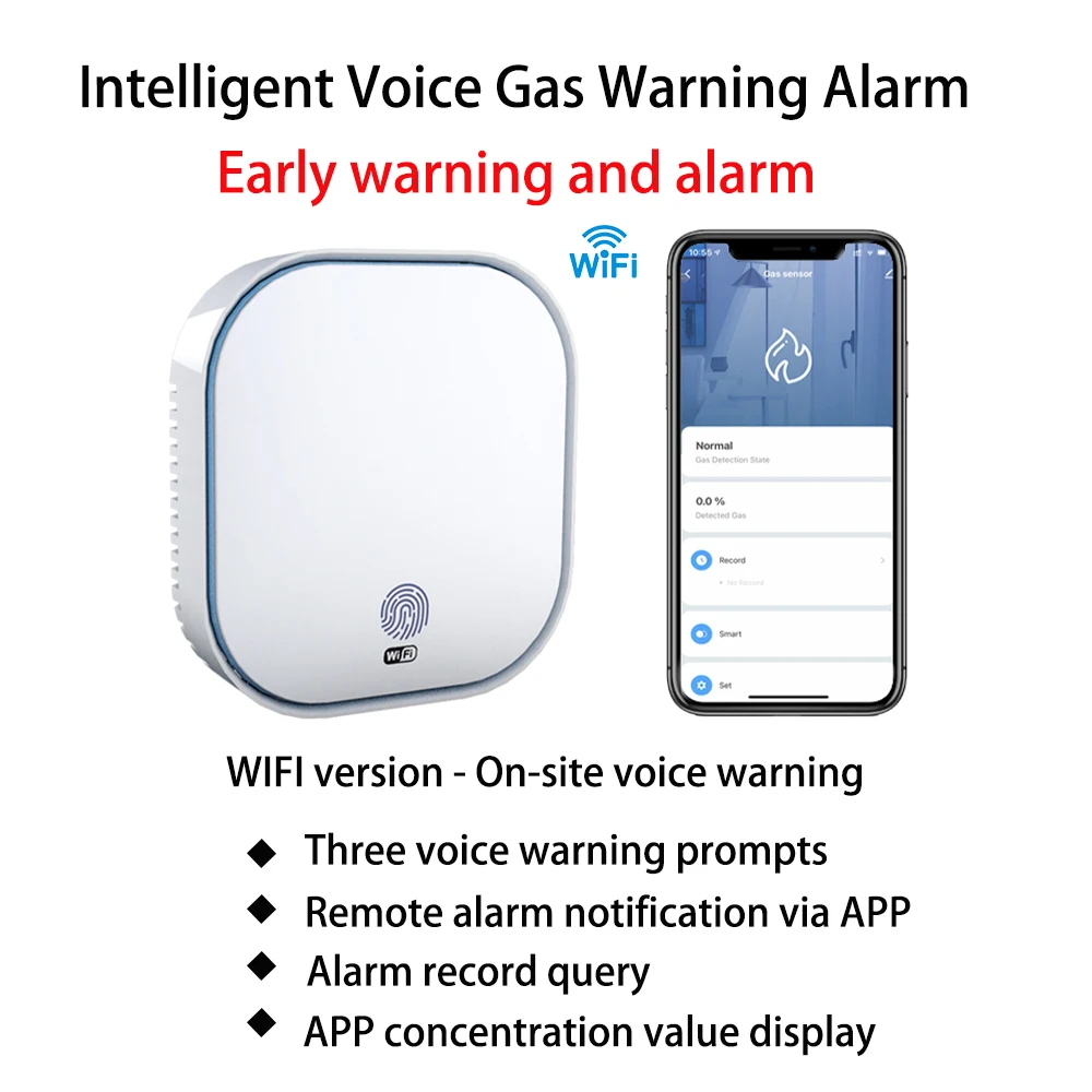 Tuya Smart Life Natural GAS Leak Carbon Monoxide Detector WIFI CH4 Methane Combustible Leakage Coal Home Alarm Sensor