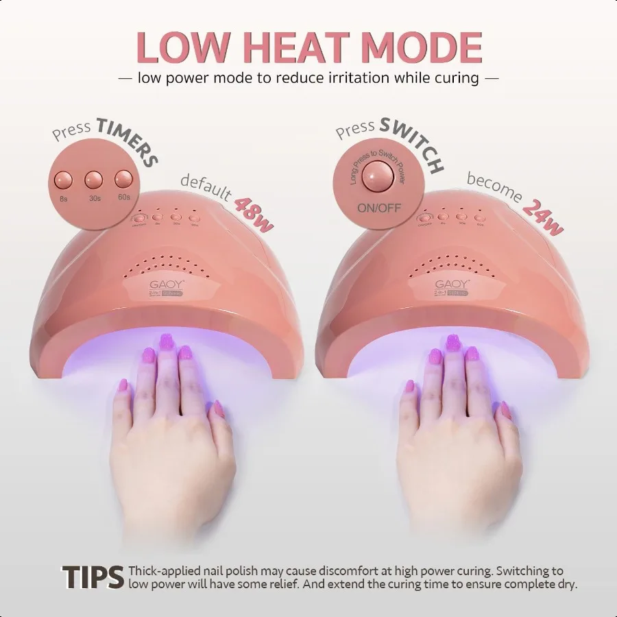 Lámpara de uñas LED UV GAOY rosa