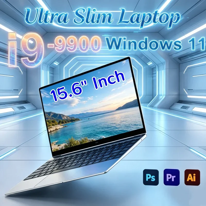 Premium 15.6 Inch Laptop Intel Core I9-9900 Windows 11 32GB DDR4 M.2 2TB SSD Ultrabook Computer
