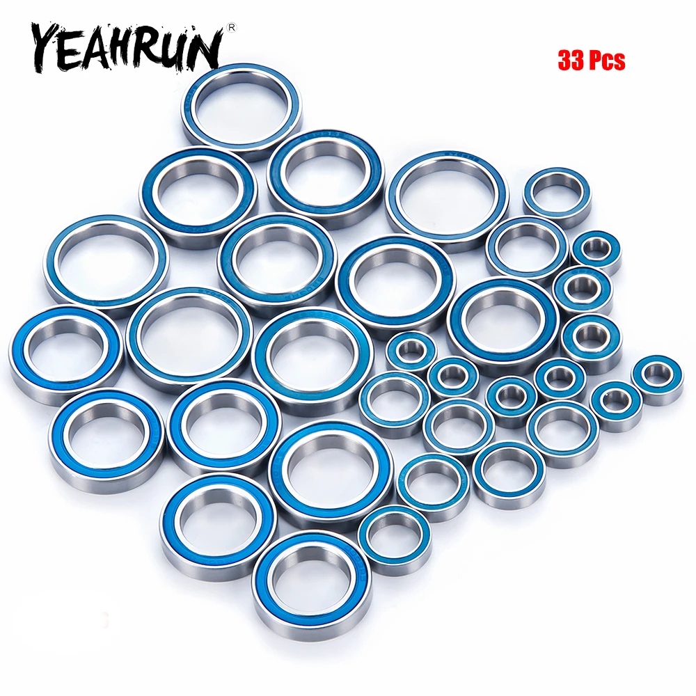 YEAHRUN 33Pcs/Set  Metal Wheel Hubs Axle Bearing Kit for 8s X-Maxx 77086-4 Snap on 1/5 RC Car Monster Truck Upgrade Parts