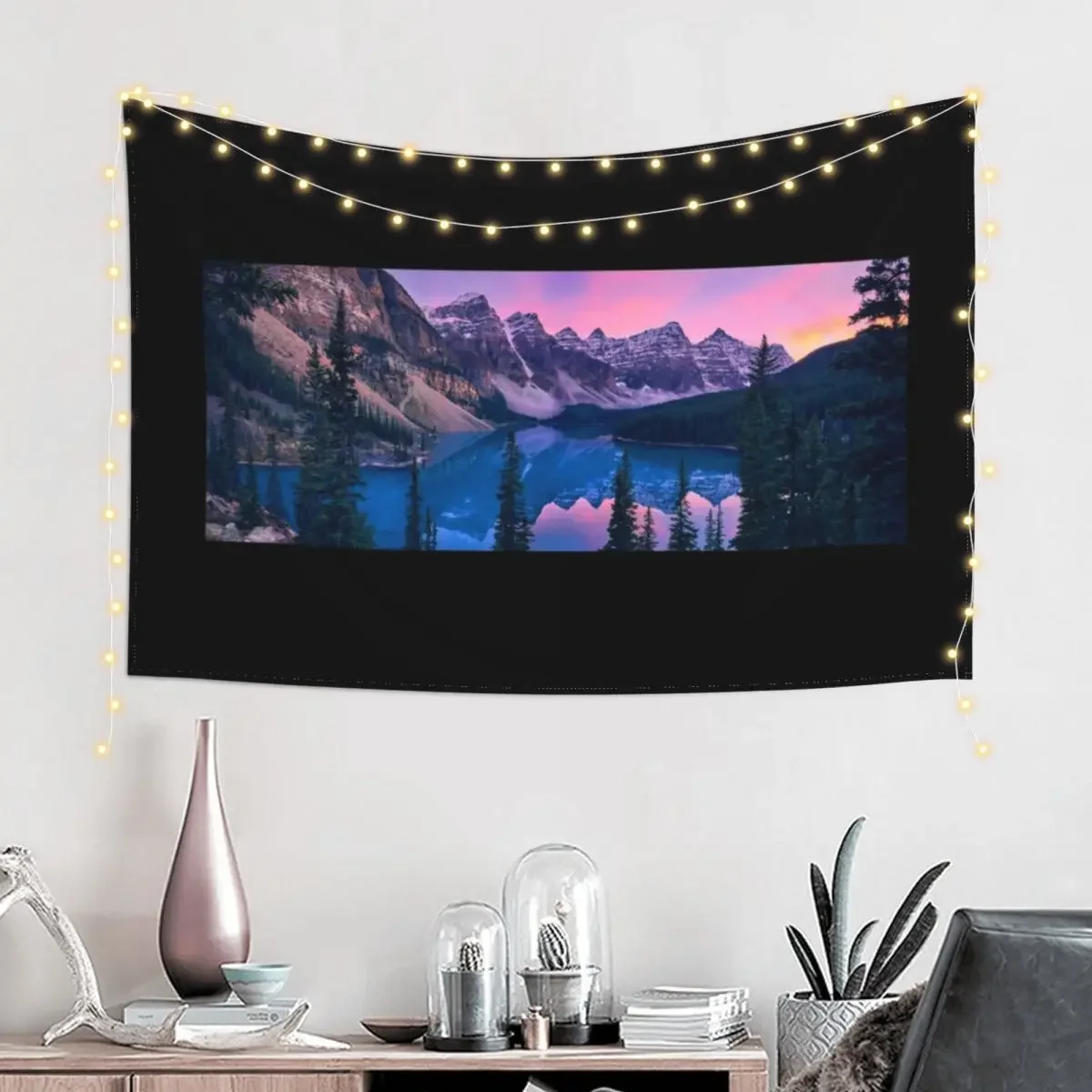 Lake Moraine Sunset Tapestry Room Design Room Decor Aesthetic Aesthetic Room Decorations Tapestry