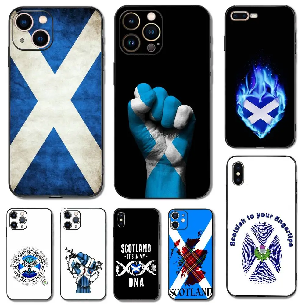 

Scotland Scottish Flag Phone Case For iPhone 16,15,14,13,12,11,Pro,X,XS,Max,XR,Plus,Mini Soft Silicone Black Shockproof TPU