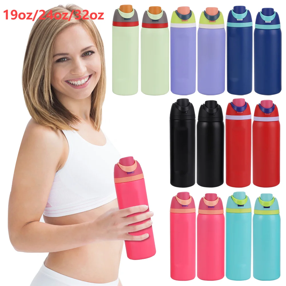 24/32oz stroh isolierter Becher mit Griff Vakuum isolierter Becher 304 Edelstahl Vakuum wärme isolierter Becher für Frauen Männer