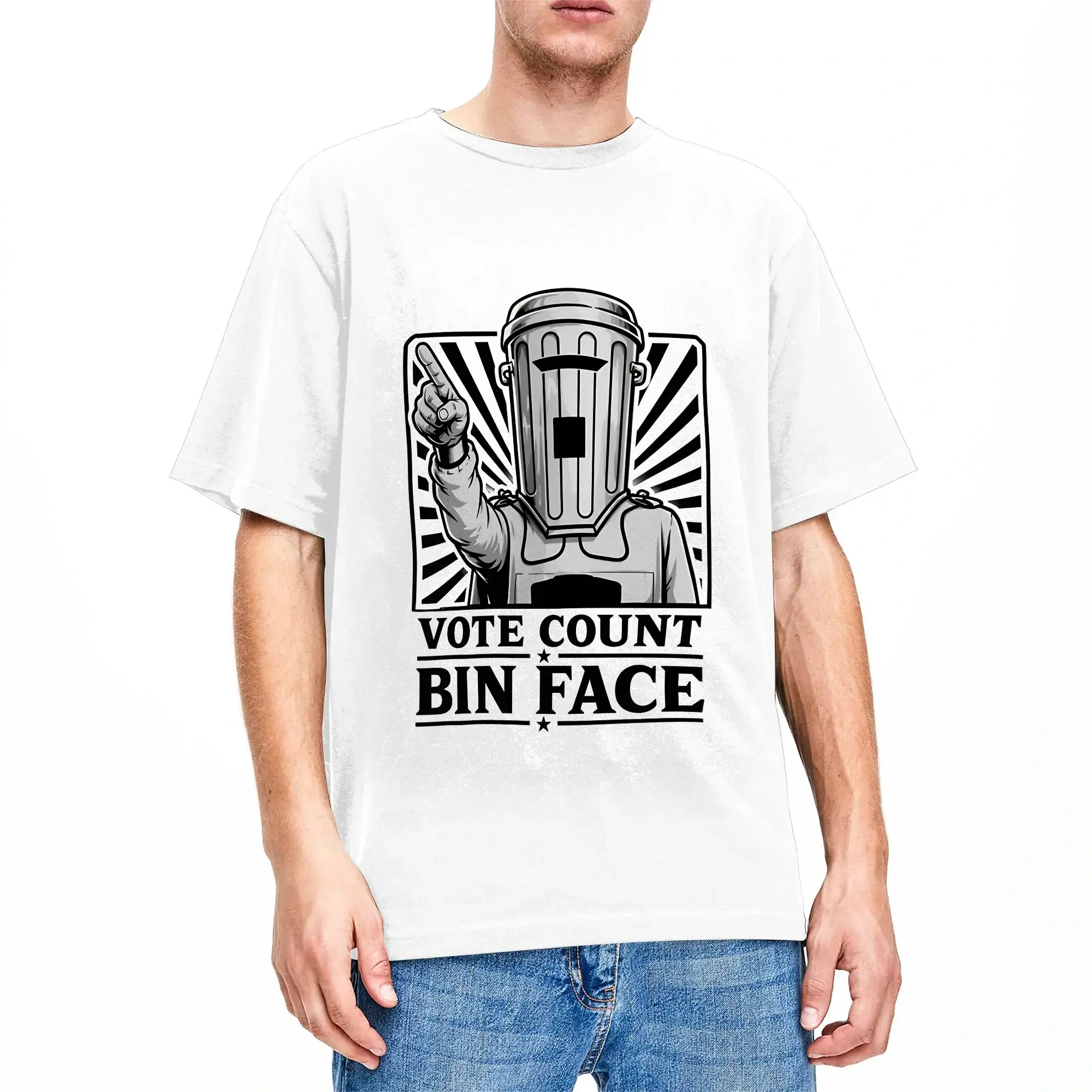 Count Binface Men T Shirt  Vintage Tee Shirt Short Sleeve Crewneck T-Shirt 100% Cotton Unique Clothes