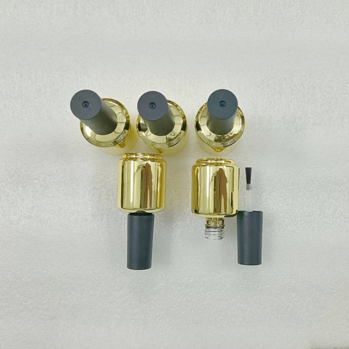 15ML 5 pieces Colored Golden bottles Empty Gel polish Glass bottle for Gel polish filling Nail art