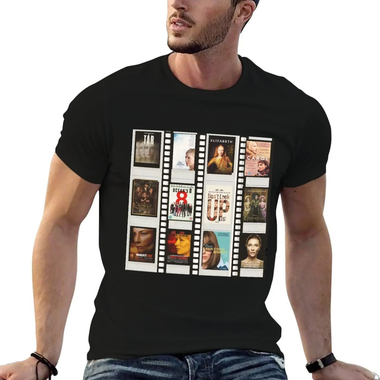 

Cate Blanchett Film Movie Collage print oceans 8 carol tar T-Shirt t shirt man luxury anime t shirts oversize T-Shirt