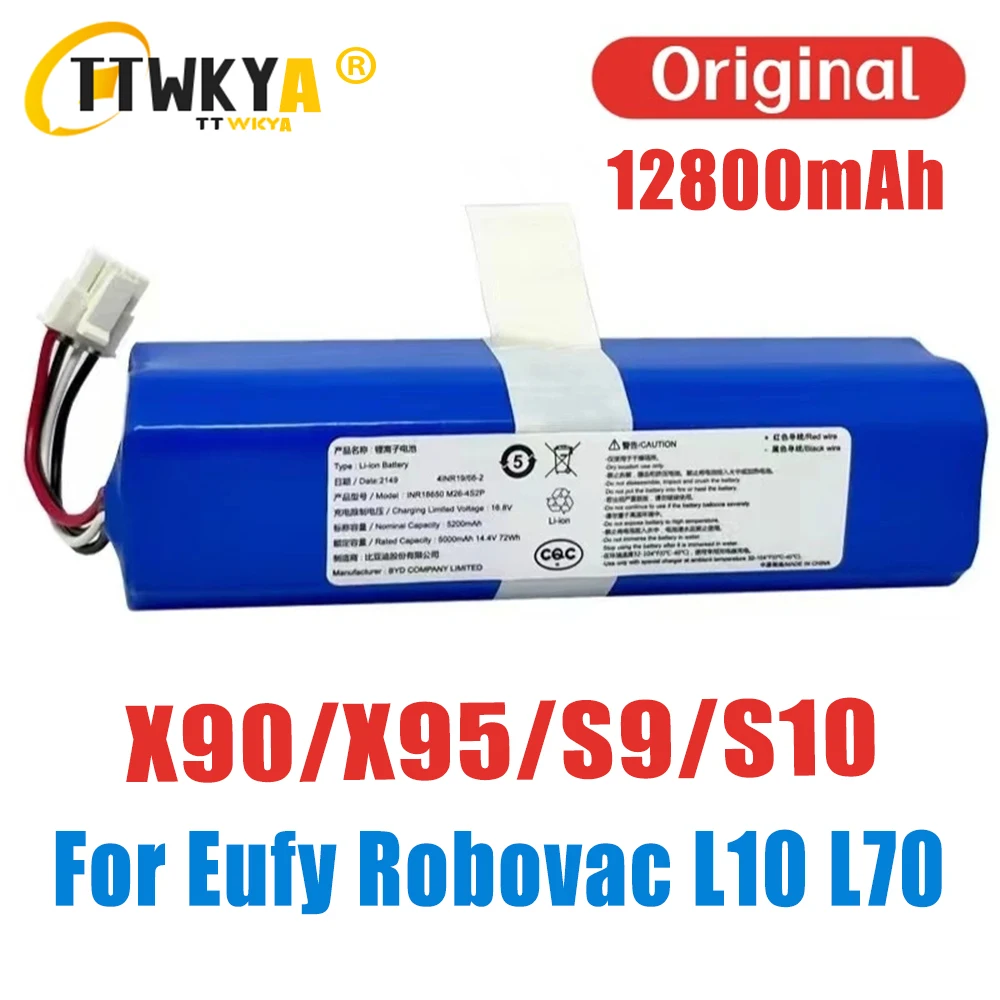 

12800mAh 14.4V Li-ion Battery For Anker Eufy Robovac L10 L70 Robot Vacuum Cleaner Accessories Spare Parts T2190 T2190G21