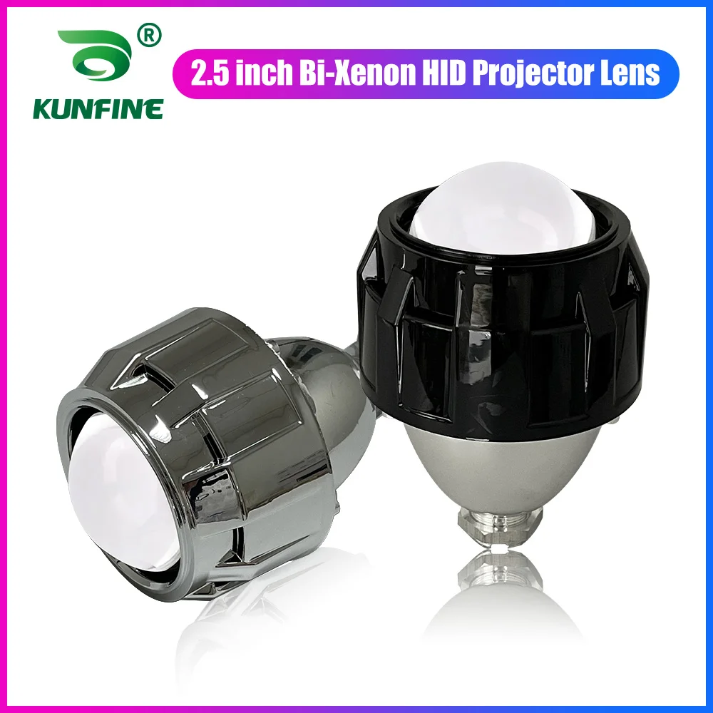 2PCS 2.5 inch Car Bi Xenon HID Projector Lens Shrouds High Low Beam for Car Headlight H4 H7 Socket use H1 Halogen or Xenon Bulb