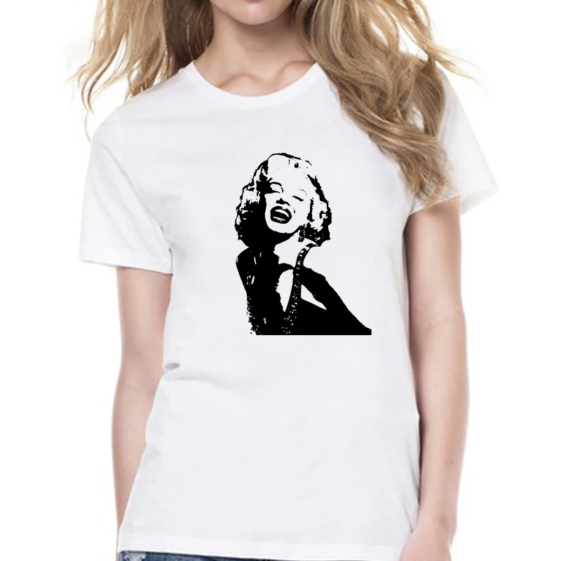 New Harajuku Female Tshirt Marilyn monroe images Printing Short Sleeve Tops T Shirt Fashion Comfortable Women Clothing T-shirts