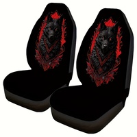 Wolf Print Car Seat Cover Set - 2pcs, Polyester Machine Washable Automotive Front Seat Cushion Pad, All-Season Bucket Seat Prote
