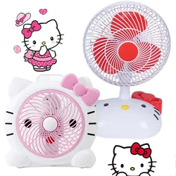 Sanrio Hello Kitty Wentylator Biurkowy Kawaii Kreskówka Anime Mały Wentylator Oscylacyjny Śliczne Letnie Biuro Sypialnia Wentylator Elektryczny Zabawki Prezent Dziewczyna