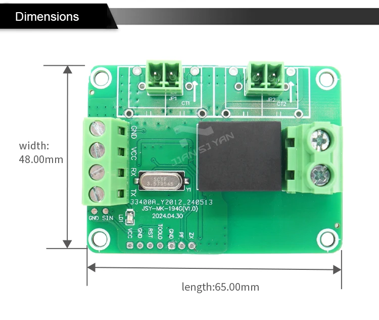 JSY-MK-194G AC 1P 20mA-100A Bidirektionales Energiemessmodul mit TTL Modbus-RTU (Alle Funktionen wie JSY-MK-194T) – Detail 5