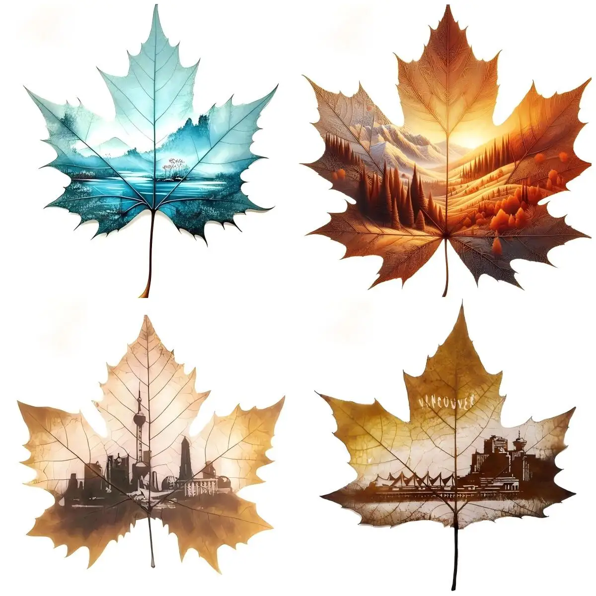 

Maple Leaf Scenery Car Sticker Personality Rear Windshield Skateboard Truck Decal Amusing Scratch-Proof Car Styling