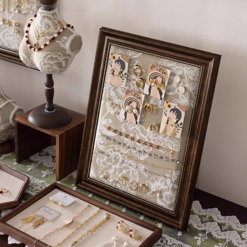 الرجعية مجوهرات عرض موقف جدار جبل الإطار تخزين المجوهرات القرط المنظم خواتم قلادة حامل المهنية عرض الرف