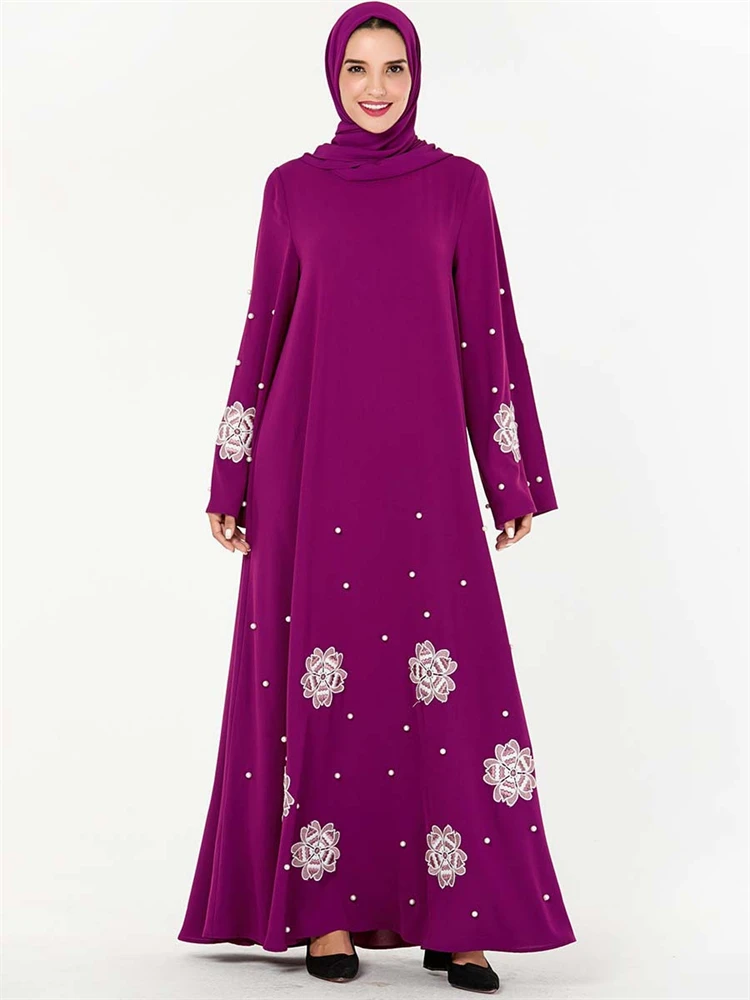 Ramadan Purple Abaya Damen Dubai Islam Prayer Clothes Women Muslim Dresses Kebaya Kaftan Robe Musulmane Caftan Marocain Femme