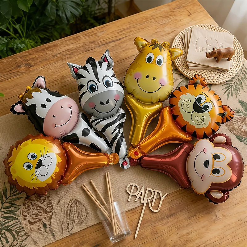 22pcs Handheld Mini Animal Balloons, Christmas Birthday Party Decoration Balloon, Wedding Gifts, Photo Booth Supplies