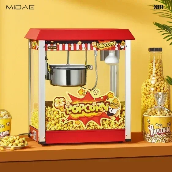 Automatic Popcorn Machine, Orange Rice Popcorn Machine, Commercial Spherical Butterfly Electric Popcorn Machine