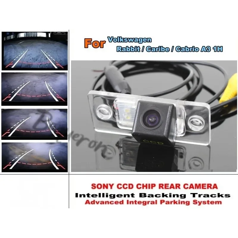 

For Volkswagen VW Rabbit Caribe Cabrio A3 1H Intelligent Car Parking Camera Dynamic Tragectory Rear View Camera CCD Night Vision