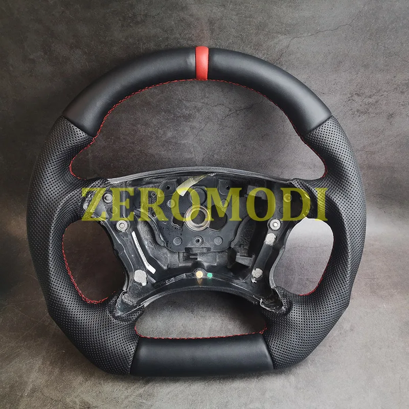 

Кожаное рулевое колесо для Mercedes CLK W209 W211, Спортивная кожаная Алькантара с плоским дном