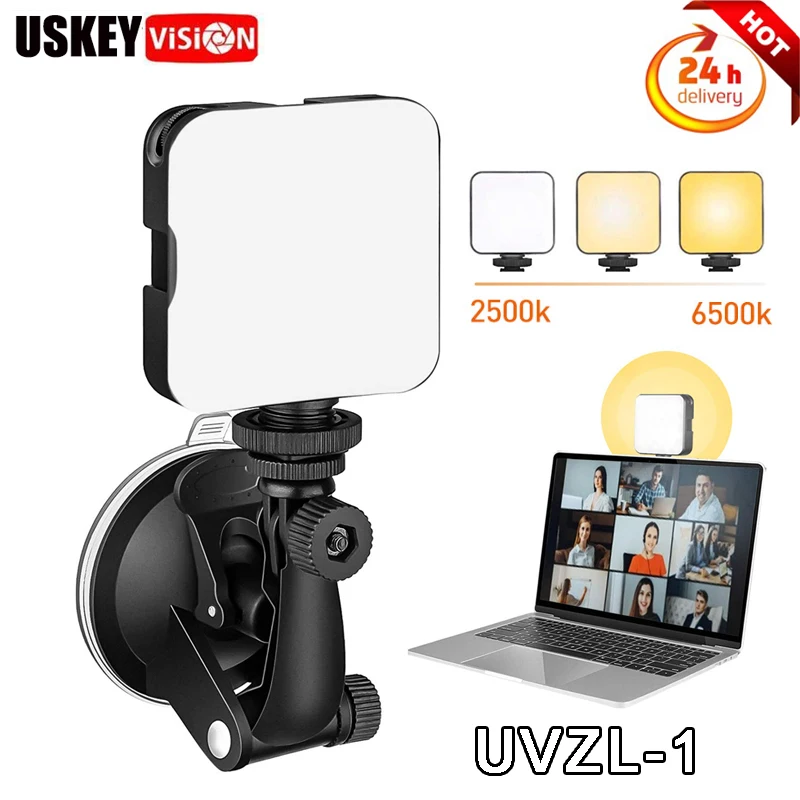 

USKEYVISION UVZL-1 LED Lamp Light With Suction Cup On Laptop Computer For Video Conference Webcam Chat Live Streaming Youtube