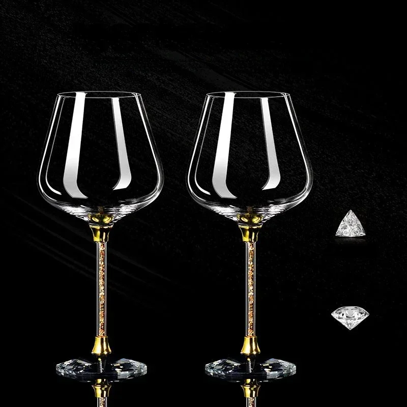 Light Luxury High-end Crystal Cup Red Wine Glass Set Tall Glass Party Wine Glass Glasses Drinking Glasses for Champagne Flute