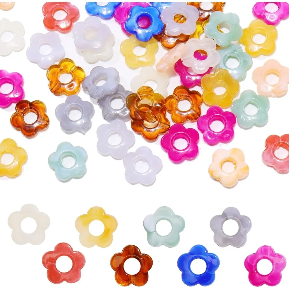 20/50/100/200 Stück Acryl-Blumenperlen, hohle Blume, lose Perlen, Abstandshalter, Perlen für DIY-Ohrringe, Armbänder, Schmuckherstellung