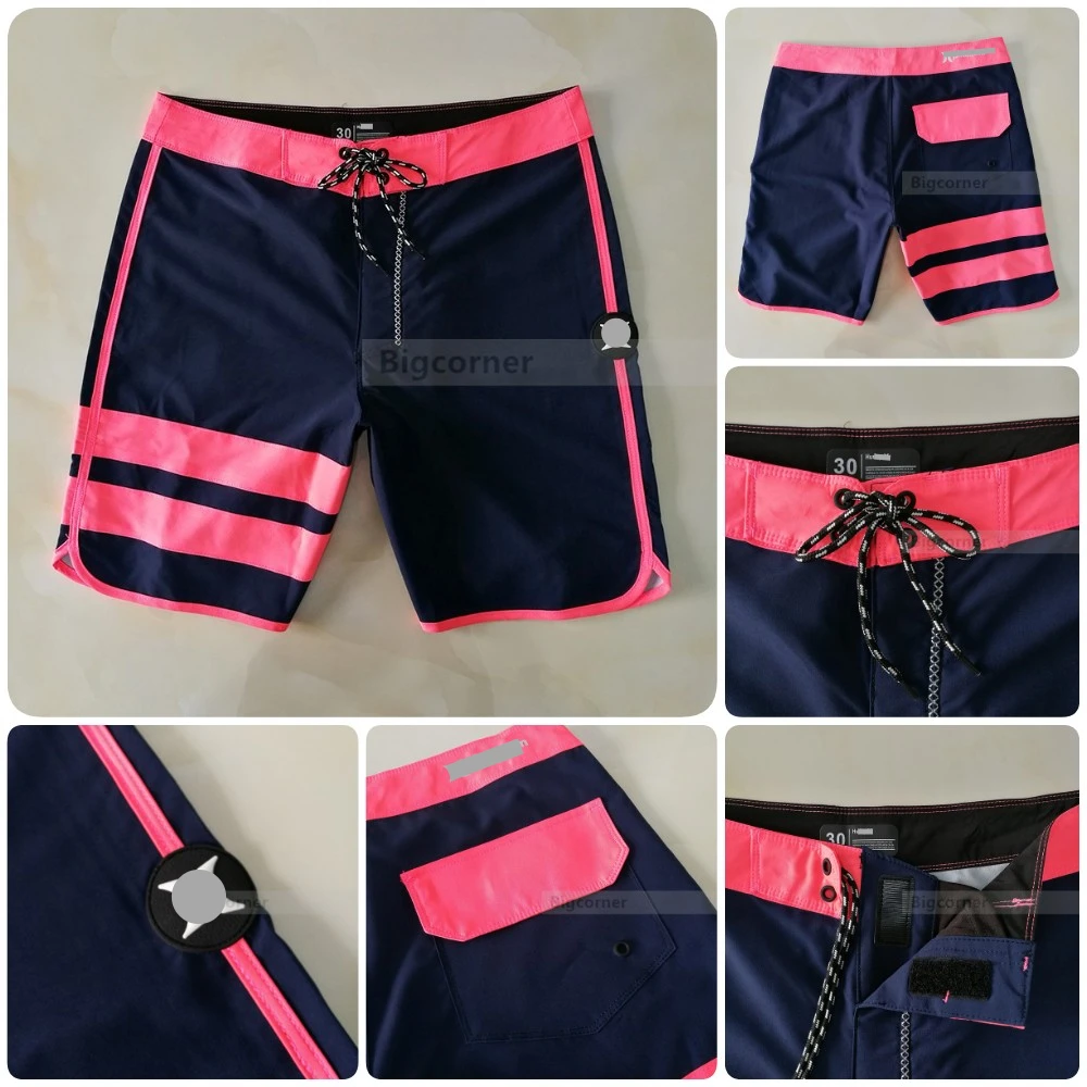 Men Shorts Board Shorts Beach Shorts Bermuda #Quick-drying #Asian size #Embroid Logo #46cm/18inch #1 Pockets #A1