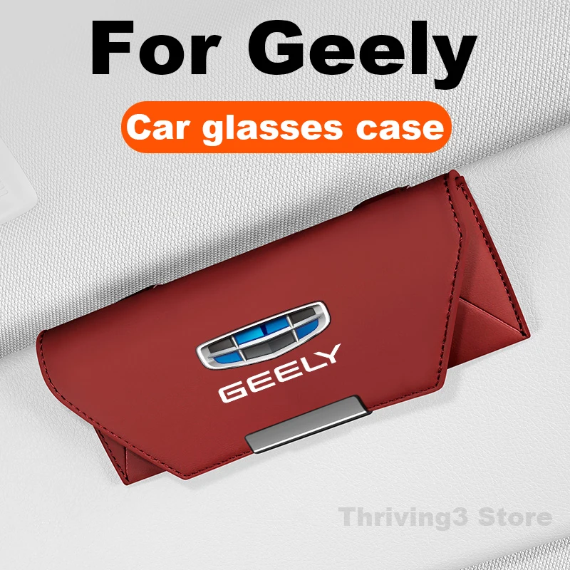 

Leather Car Glasses Case For Geely Coolray Atlas Pro Galaxy L7 L6 EX5 E8 Proton e.MAS 7 EV Geometry C Sun Glasses Storage Box