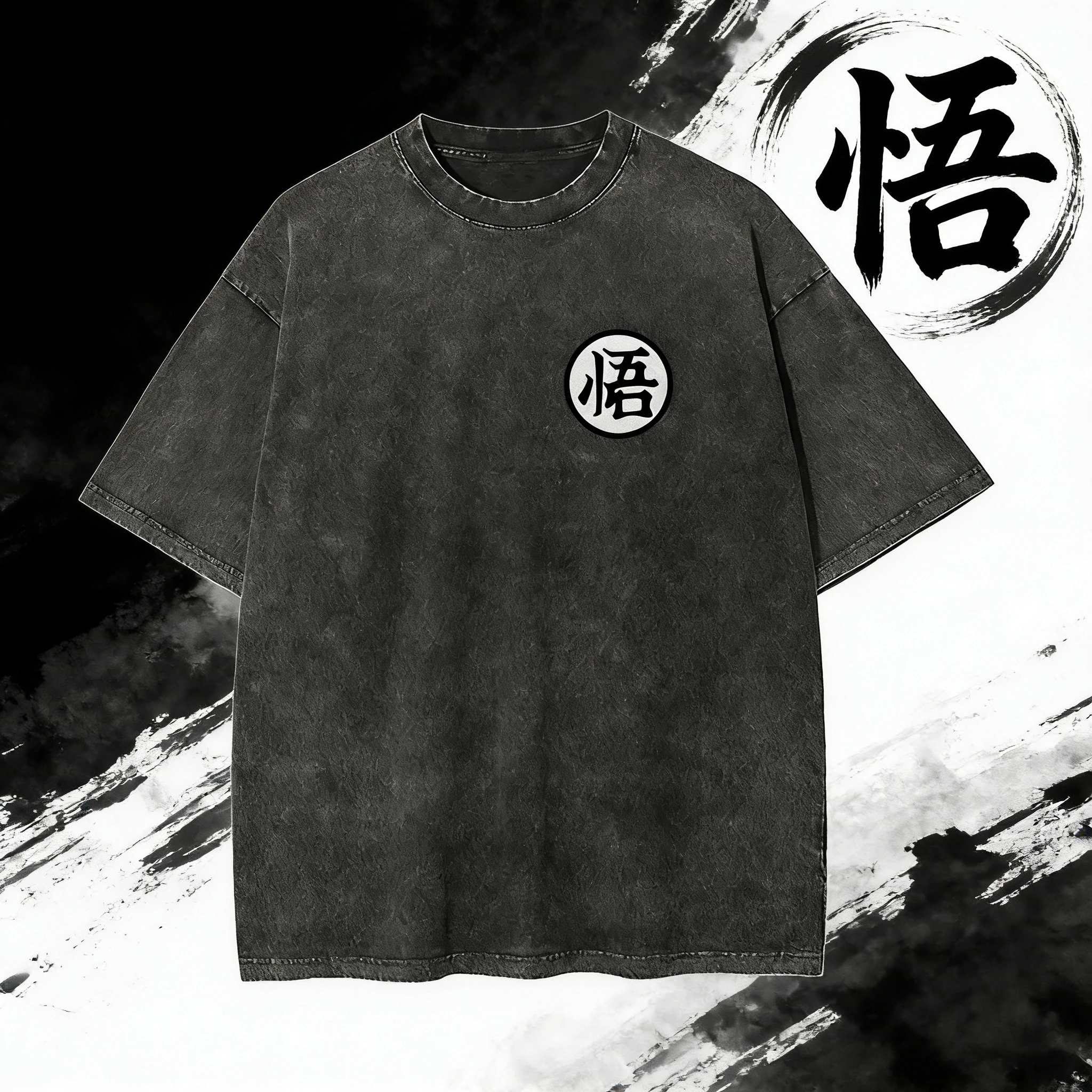 

2026 New Anime Dragon Ball Doujin Wash T-shirt for Men, Pure Cotton Short Sleeved Loose Oversized Casual Sports Fitness T-shirt