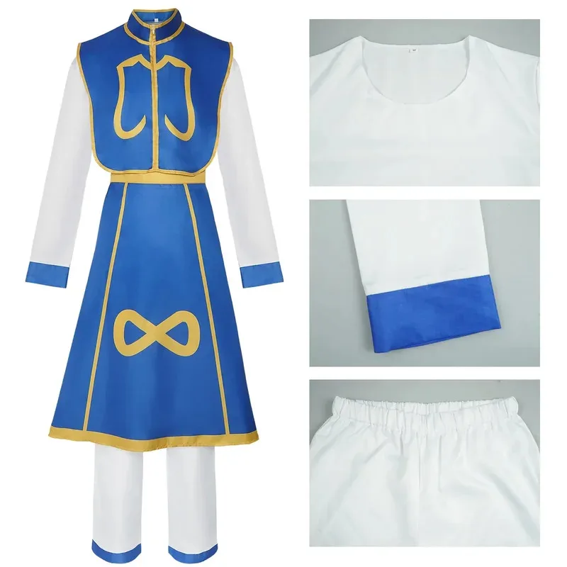 2025 yiyi Anime x Hunter Kurapika Cosplay Costume wig Unisex Pants Vest Halloween Carnival Party Outfits