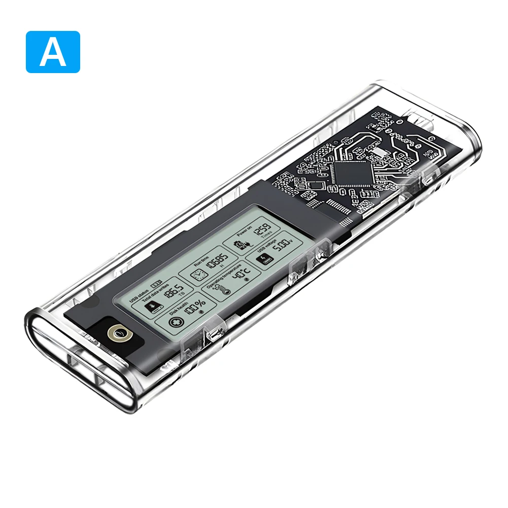 M.2NVME/NGFF Detecção de saúde digital inteligente Multi-purpose Typc3.2 Caixa de disco rígido Display digital Caixa de unidade SL-TN10-P-AC