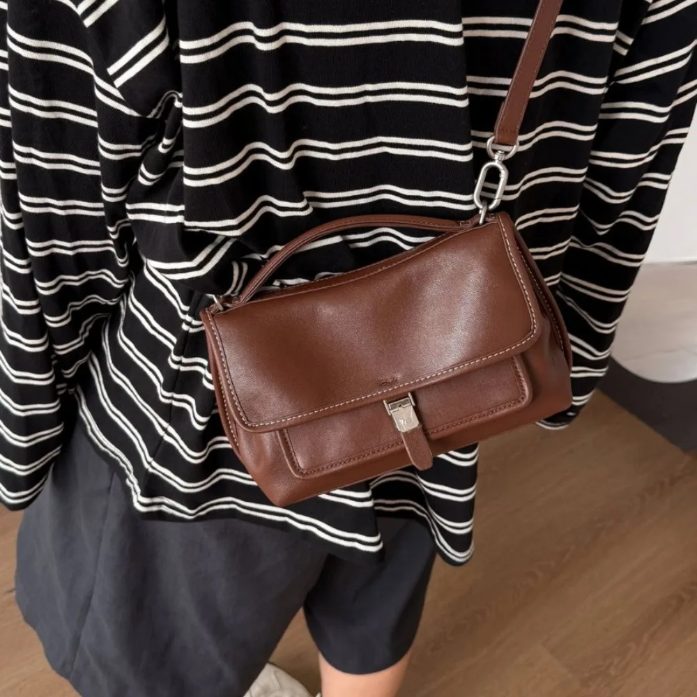 2026 New Mini Messenger Bag Vegetable Tanned Sheepskin Commuter Texture Unique Versatile Retro Fashion Shoulder Messenger