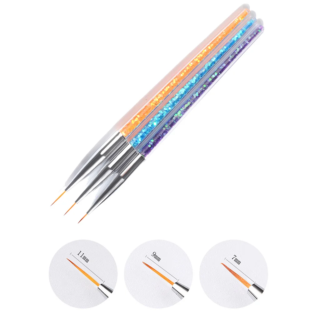 

3Pcs Nail Art Brush Set Precision Liner for Professional and Personal Use Detail Paint Brush for Nail Polish Patterns