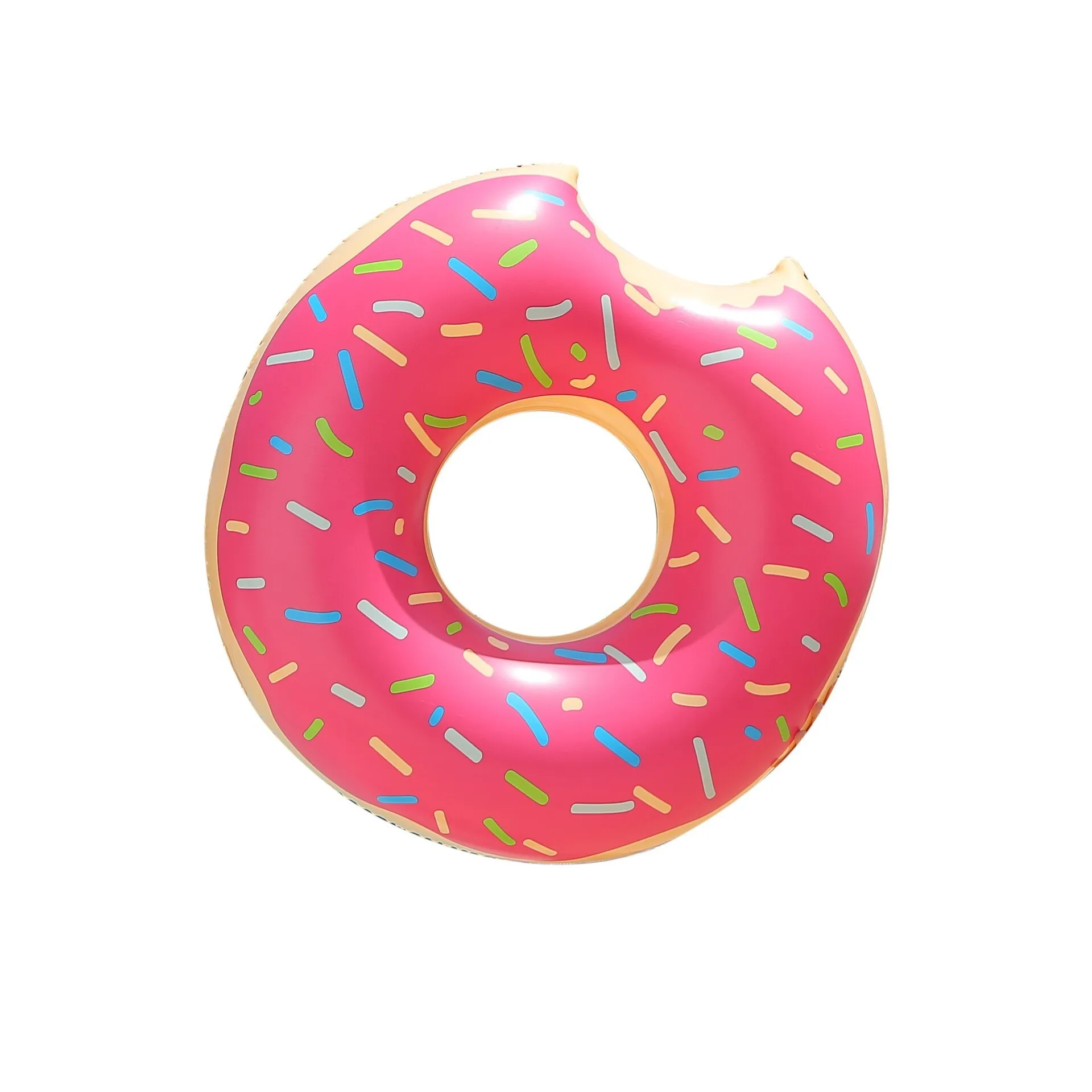 Large Size Thickened PVC Inflatable Donut Swimming Ring for Children Cross-Border Coffee Brown Donut Water Safety Equipment