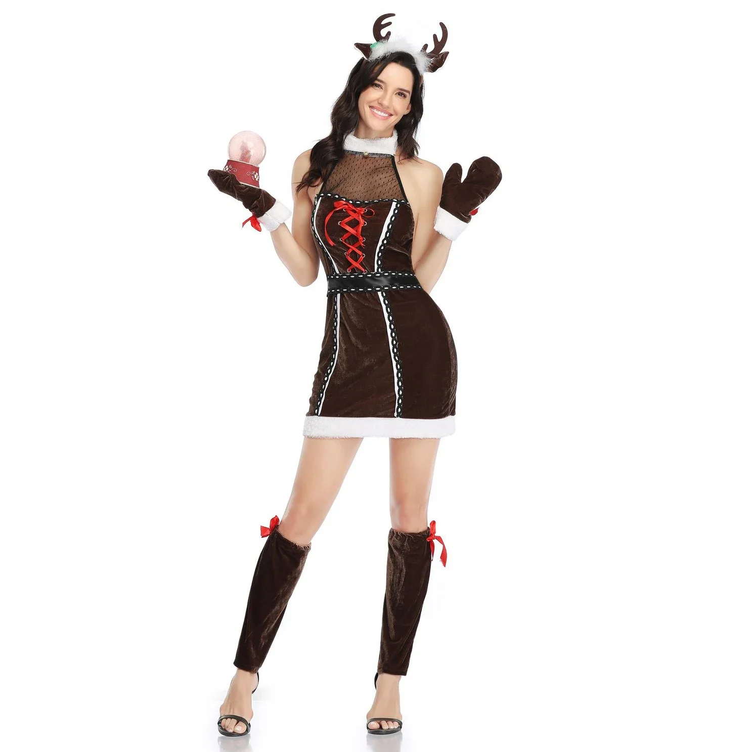 

Adult Women's Slim Velvet Sexy Christmas Costumes Santa Claus Costume Xmas Sexy Santa Dress