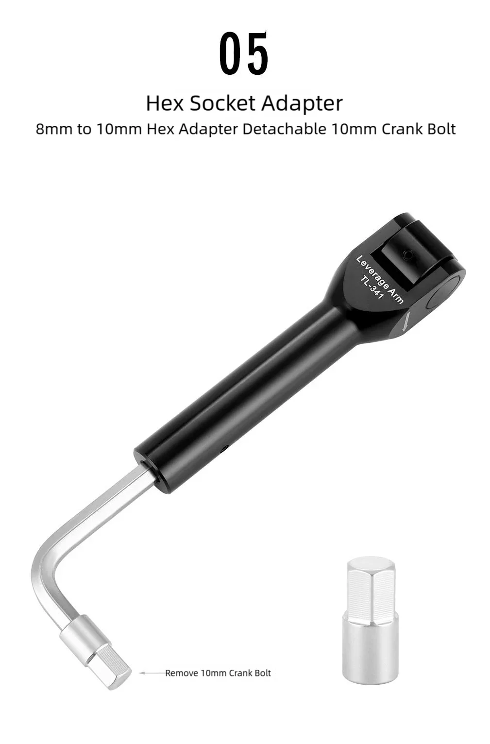 TOOPRE Fahrrad-Kurbelschrauben-Entfernungswerkzeug-Set Reparaturwerkzeug Mountainbike 8/10mm Kurbelschrauben-Entfernungswerkzeuge – Detail 10