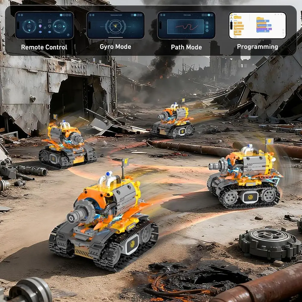 Zestaw robota STEM dla dzieci w wieku 6-12 lat, 899-elementowy zestaw do budowy czołgu dinozaura z aplikacją i pilotem, idealny prezent naukowy dla chłopców i dziewcząt