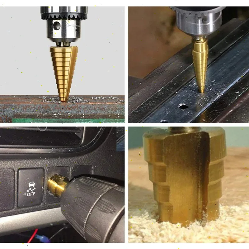 1pc Step Drill Bit Sharpener For Metal Drills Bits Stage Multifunction Wood Woodworking Tools Of Stepped Drill Bit Conical Steps