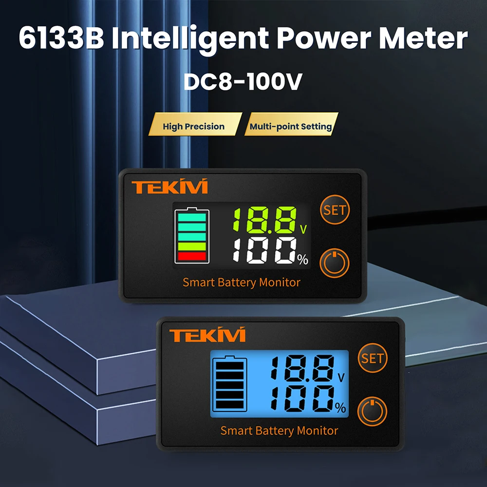 DC 8-100V Batteriekapazitätsanzeige LCD Digitaler Stromzähler Blei-Säure Lithium LiFePO4 Spannungsprüfer für Auto Motorrad