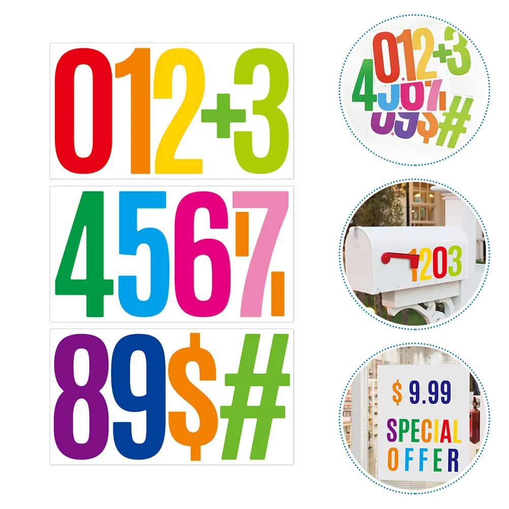 

3 Sets 6 Inch Vinyl Number Stickers Waterproof Self Adhesive For Indoor Outdoor Use Mailbox Address Sign Decal Sticky Labels
